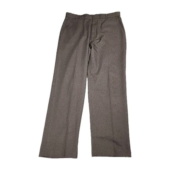 Levi's Action Slacks Brown Flat Front Poly Mens Dress Pants 34x28 Made In USA - Picture 1 of 10
